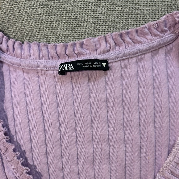 Zara Lavender Ruffled Crop Top - Picture 3 of 3